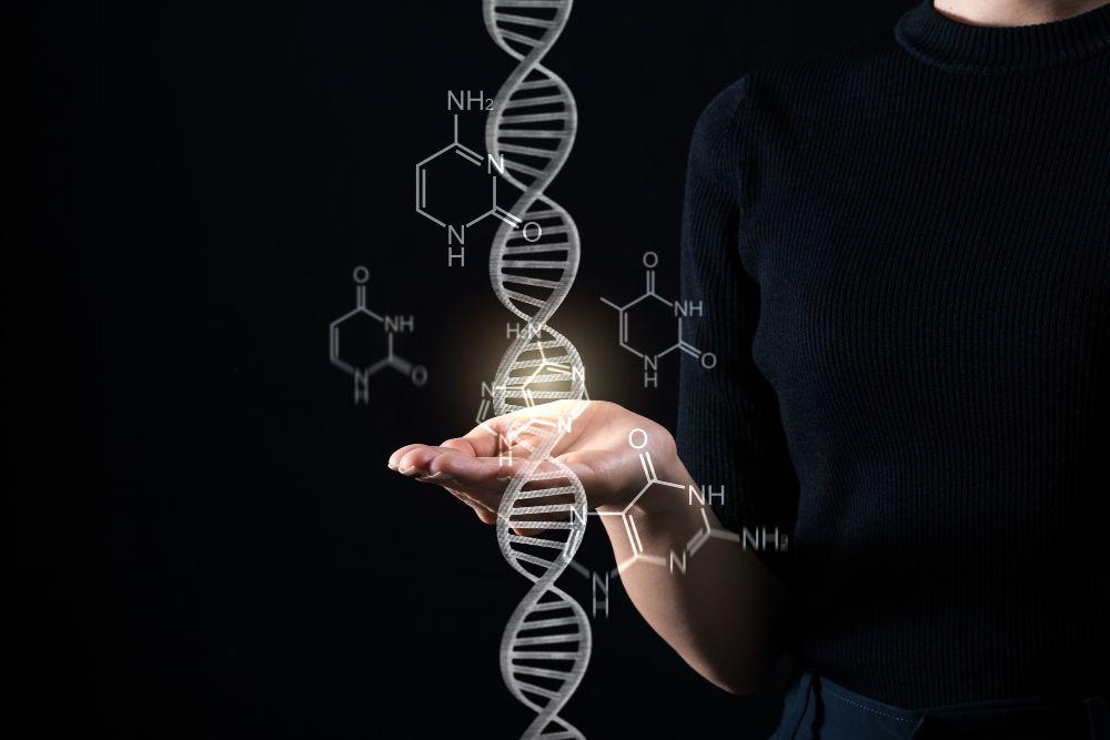 DNA遺伝子の図形と手